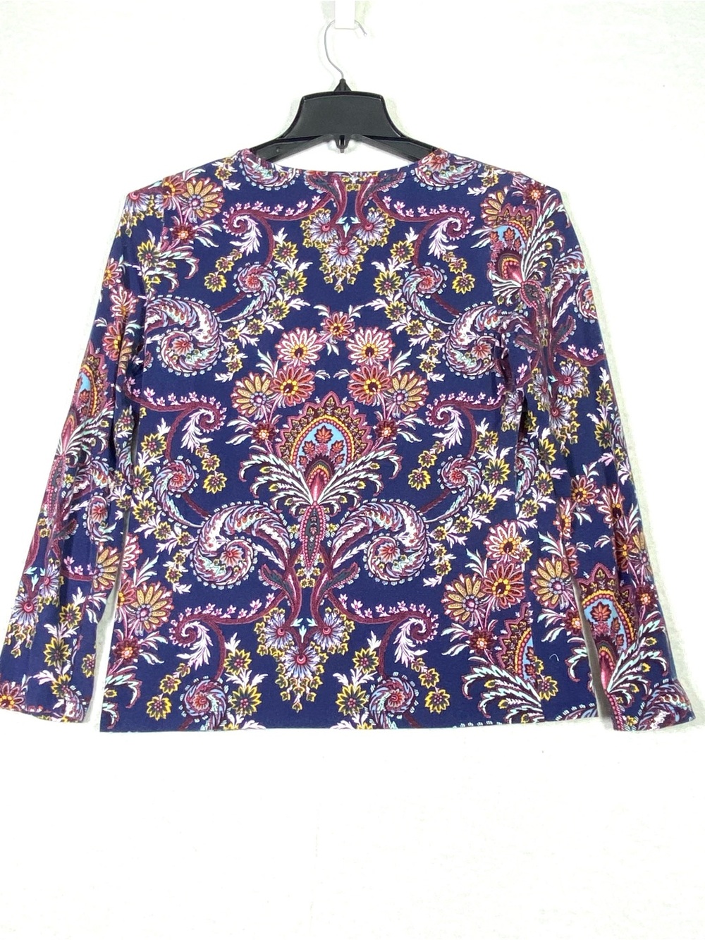 Talbots Imperial Floral Paisley T-Shirt Women's MP Long Sleeve Crew Neck Casual - Picture 7 of 10